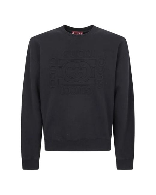 Gucci Blue Brushed-Cotton Sweatshirt for men