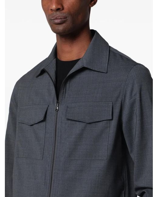 Santaniello Gray Pisa Zip-Up Jacket for men