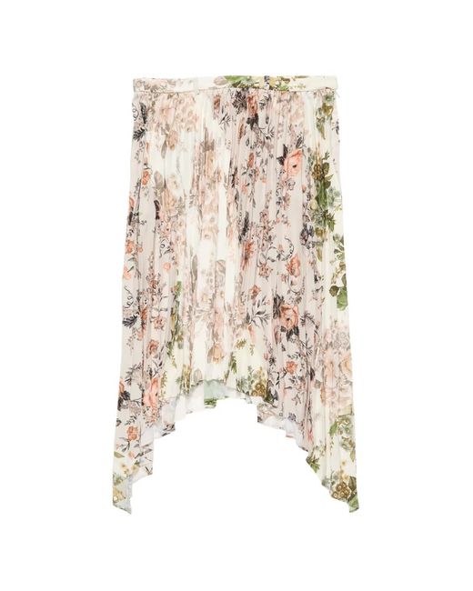 Acne Natural Pleated Midi Skirt