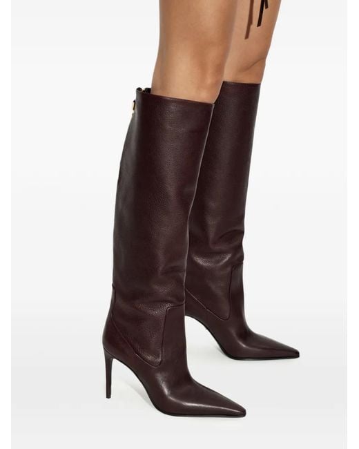 DSquared² Brown Leather Heeled Boots