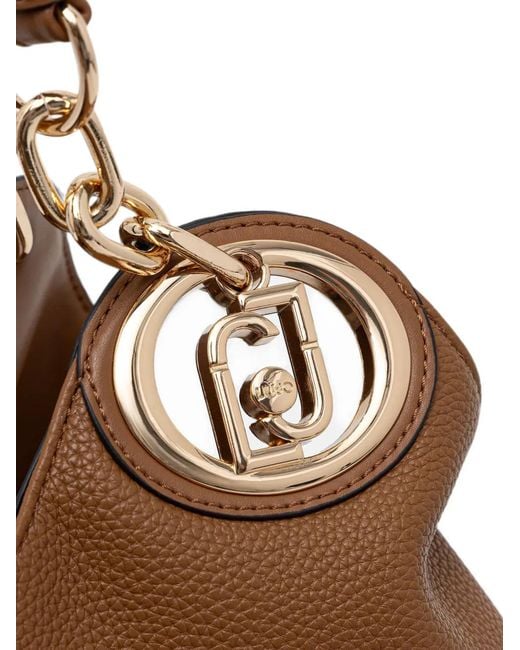 Liu Jo Brown Logo-Plaque Chain-Link Tote Bag