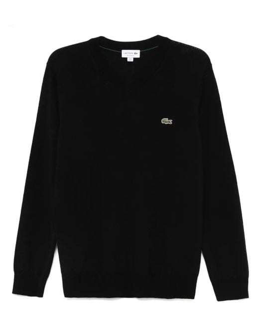 Lacoste Black V-Neck Sweater for men