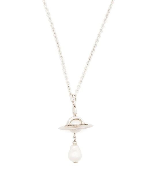 Vivienne Westwood White Orb Aleksa Necklace