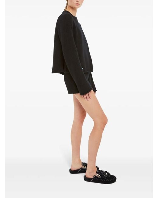 Pull En Cachemire Mélangé À Bords Nervurés Alanui en coloris Black