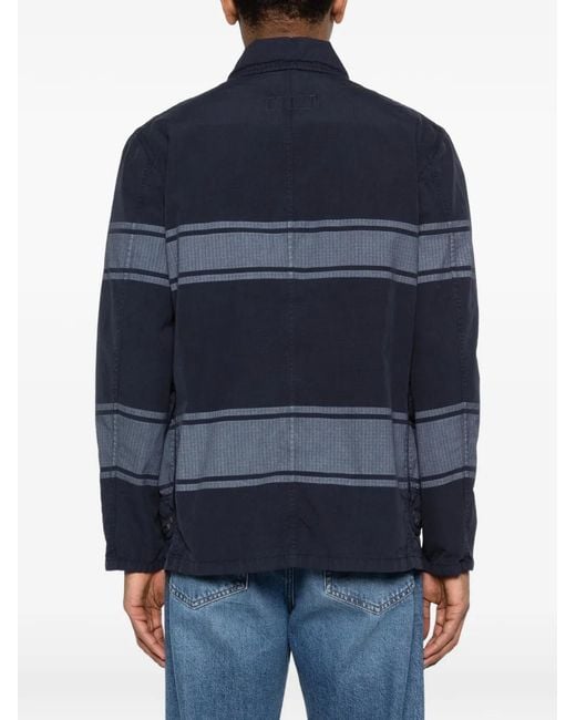 Fay Blue Manteau À Rayures for men
