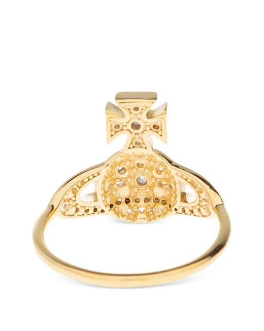 Vivienne Westwood Little Orb Ring Met Juwelen in het Metallic