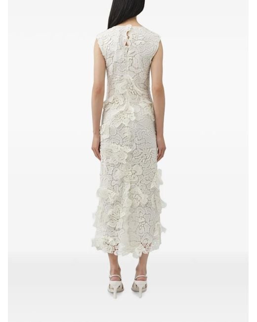 Jonathan Simkhai White Dahlia Floral-Lace Midi Dress