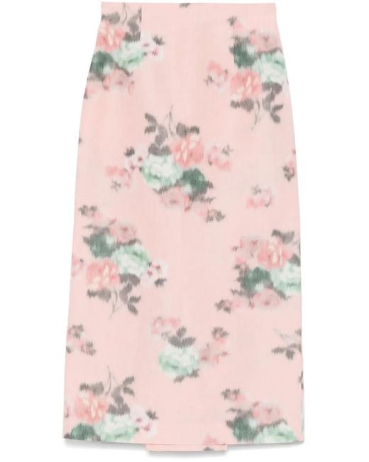 Philosophy Di Lorenzo Serafini Pink Bleistiftrock Mit Blumen-Print
