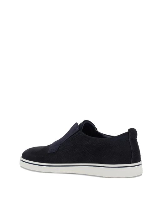 Ferragamo Blue Derbies En Cuir À Design Sans Lacets for men