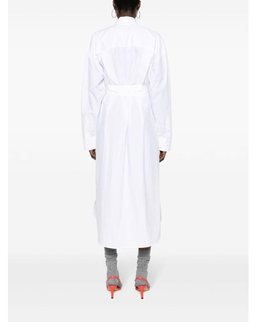 Vestido camisero con detalle de cuentas MSGM de color White