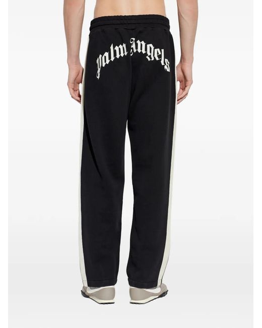 Palm Angels Black Pantalon De Jogging À Rayures Latérales for men