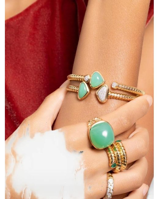 Marina B Metallic Trisolina Chrysoprase And Diamond Bracelet