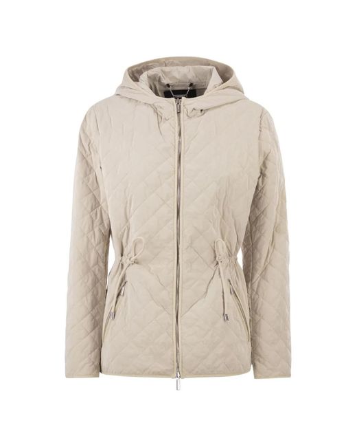 Moorer Natural Hooded Quilted Jacket
