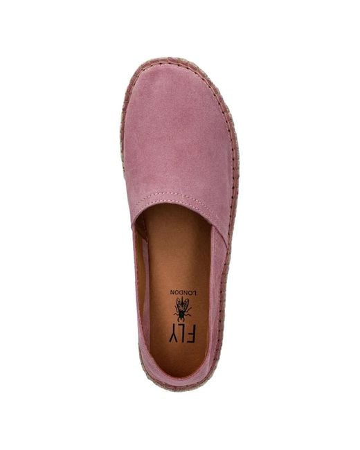 Fly London Pink Suede Slip-On Espadrilles