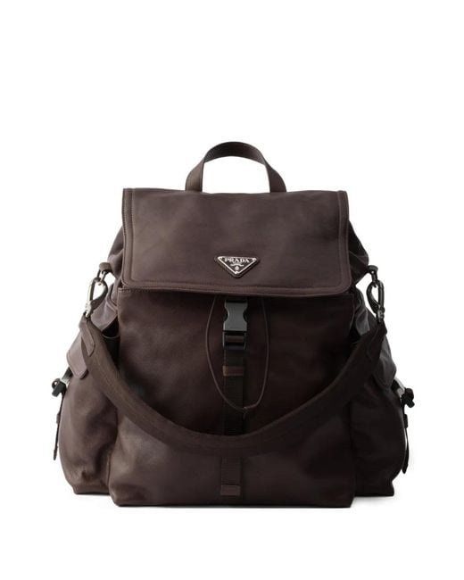 Prada Black Explore Leather Backpack for men