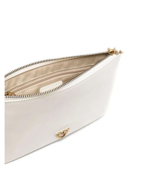 Pinko White Logo-plaque Satchel Bag