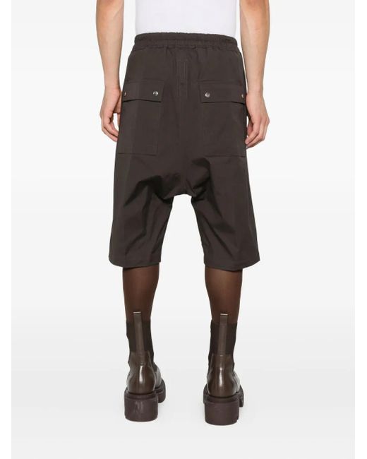 Rick Owens Gray Drawstring Zip-Fly Shorts for men