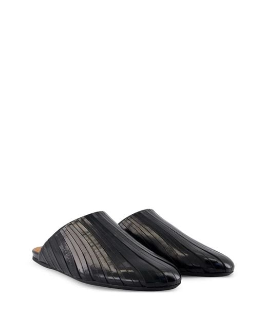 Marni Black Leather Mules for men