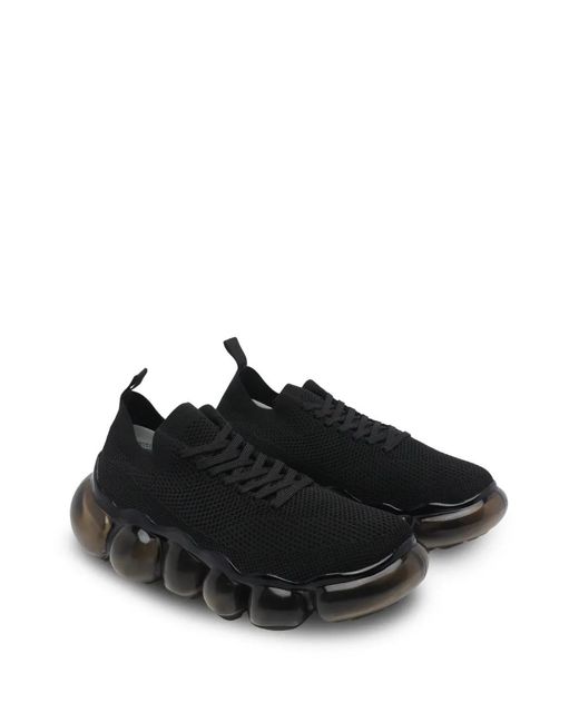 grounds Black Laces Round-Toe Sneakers for men