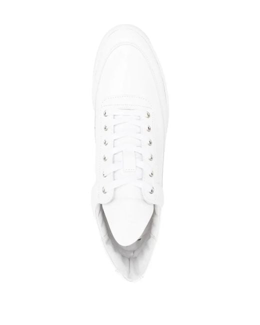 Filling Pieces White Logo-Embossed Lace-Up Sneakers for men