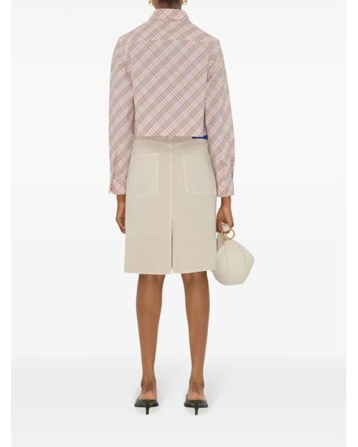 Camisa corta con motivo Vintage Check Burberry de color Pink