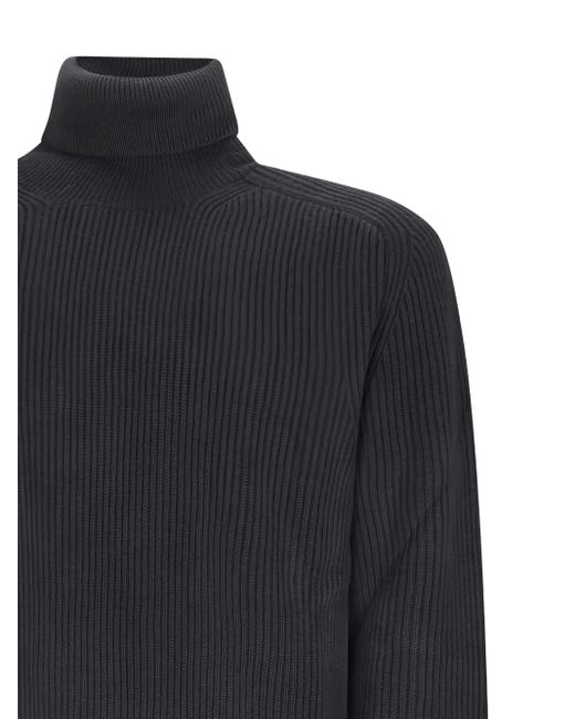 PT Torino Blue Ribbed-knit Jumper for men