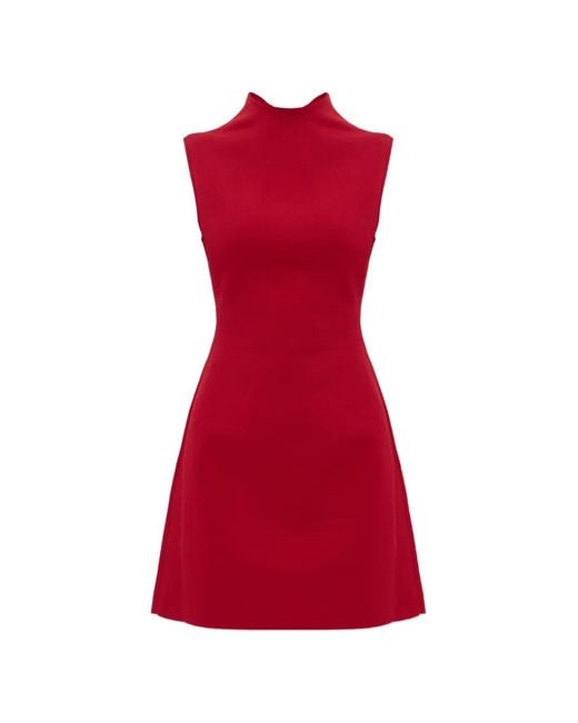 Cult Gaia Red Harlow High-Neck Mini Dress