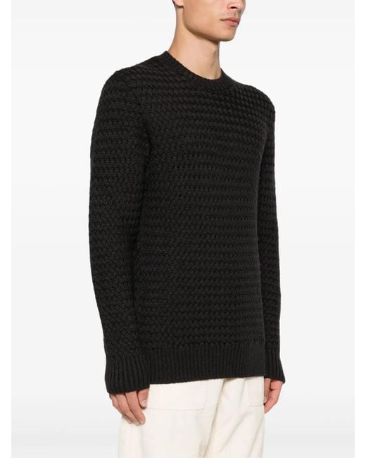 Tagliatore Black Interwoven Sweater for men