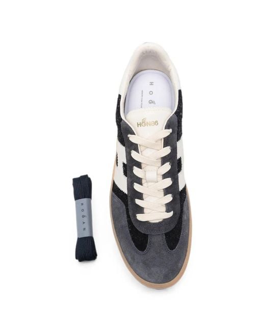 Hogan White Cool Logo-Patch Sneakers for men