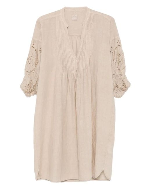 120% Lino Natural Midikleid mit Rüschendetail