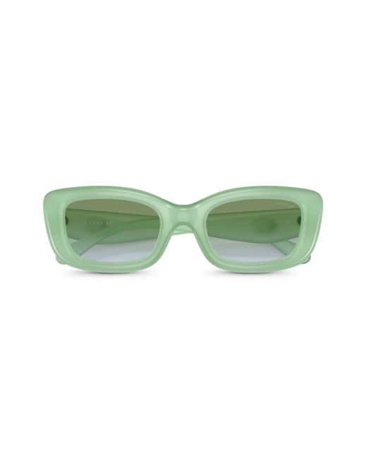 COACH Green Logo-plaque Rectangle-frame Sunglasses