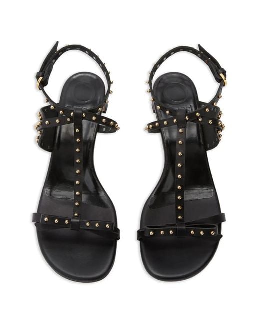 Odissi Black Jackie Mid Leather Sandals