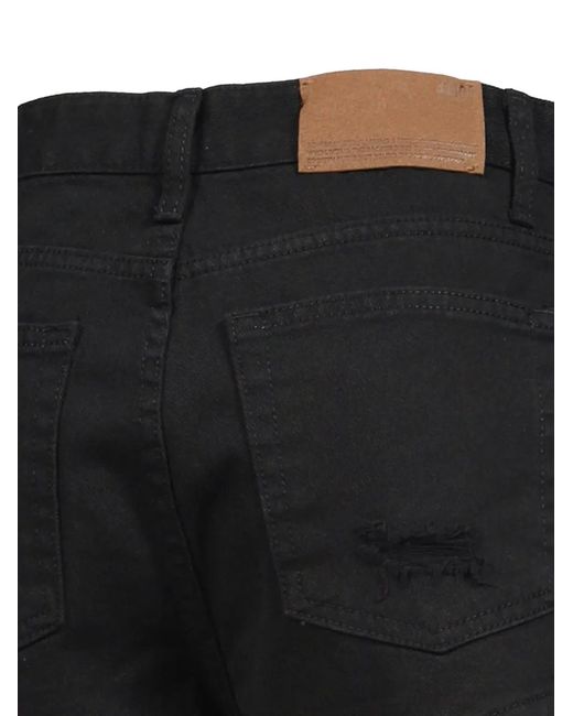 BOHEMSEO Black Distressed Double-Pocket Mini Shorts