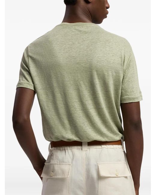 Ralph Lauren Green T-Shirt À Col Ras Du Cou Et Poche for men