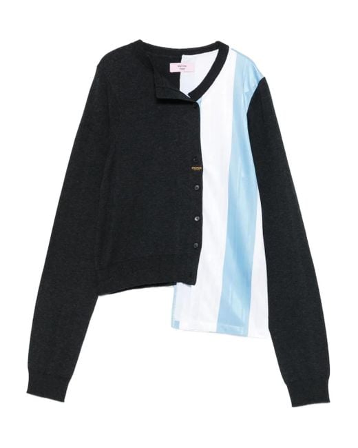 Martine Rose Vest Met Gestreepte Vlakken in het Black voor heren