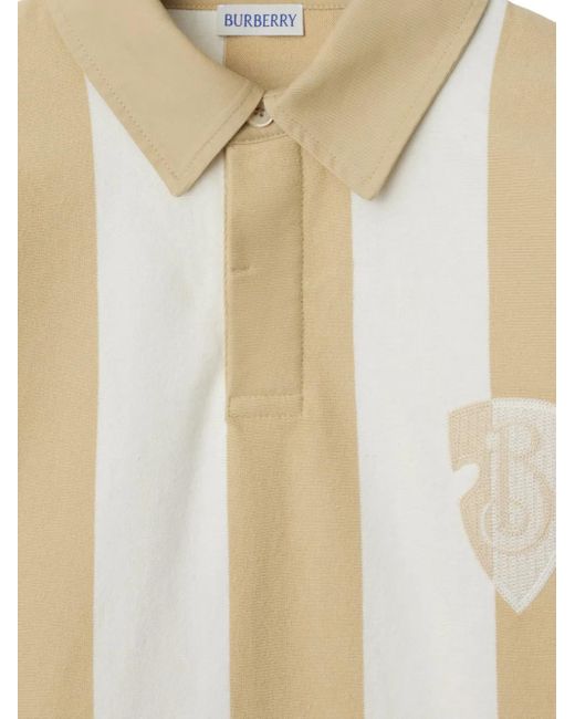 Burberry Natural Striped Cotton Polo Shirt for men