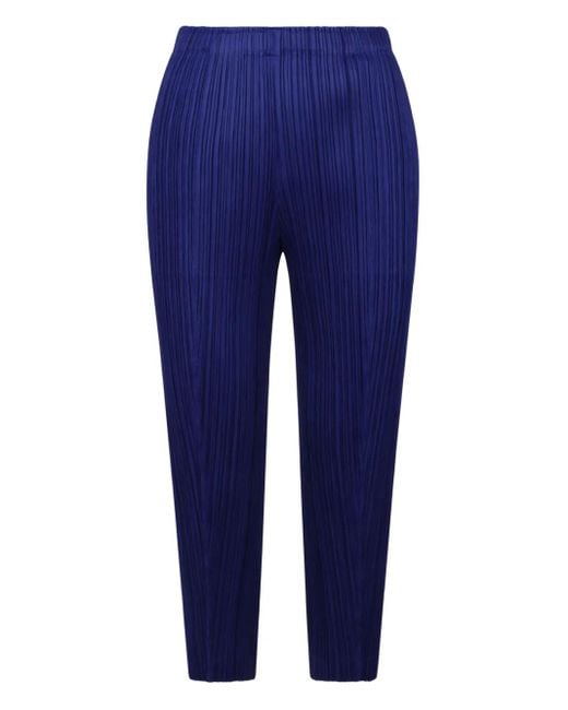 Pleats Please Issey Miyake プリーツ クロップドパンツ Blue