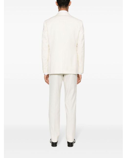 Tagliatore White Textured Single-breasted Suit for men