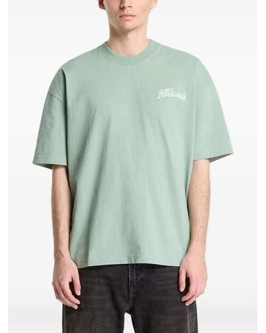 AllSaints Green T-Shirt Odyssey À Logo Imprimé for men