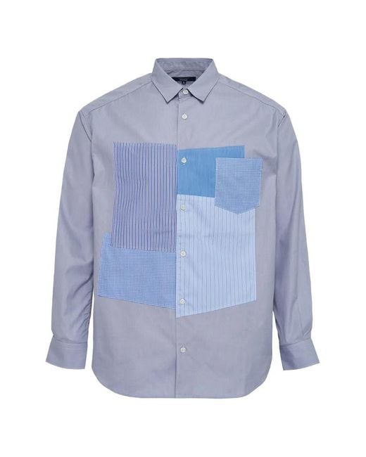 Comme des Garçons Blue Patchwork Shirt for men