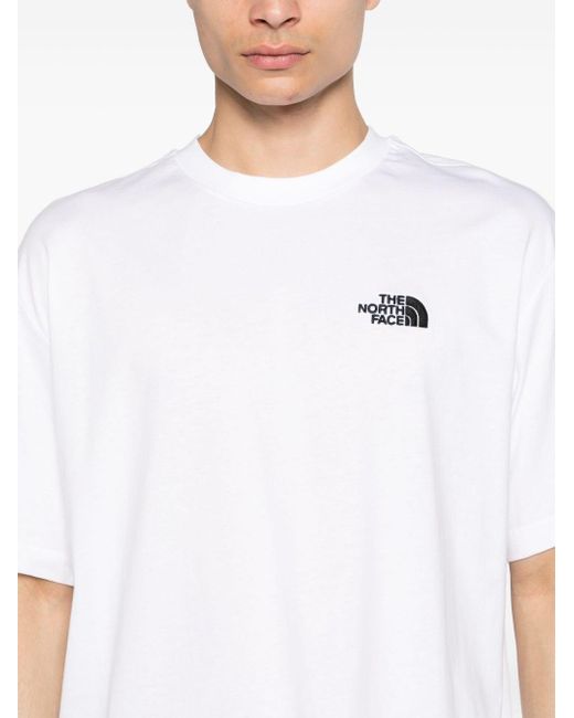 T-shirt en coton à logo brodé The North Face pour homme en coloris White