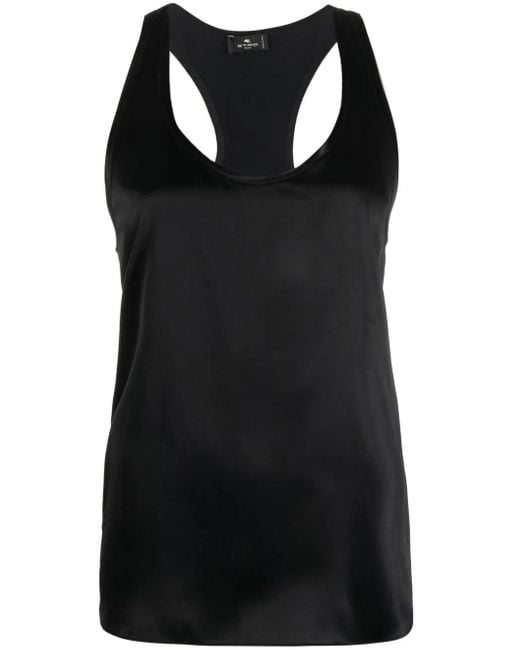 Etro Black Racerback Vest Top