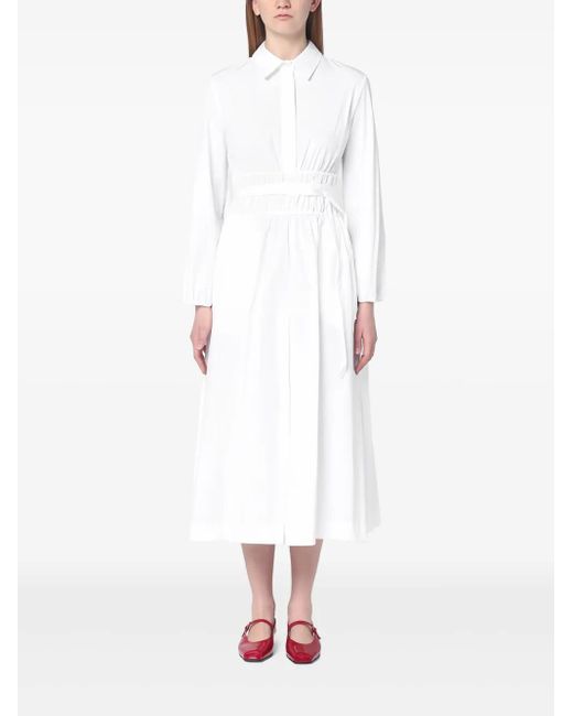 Semicouture White Coralize Midikleid