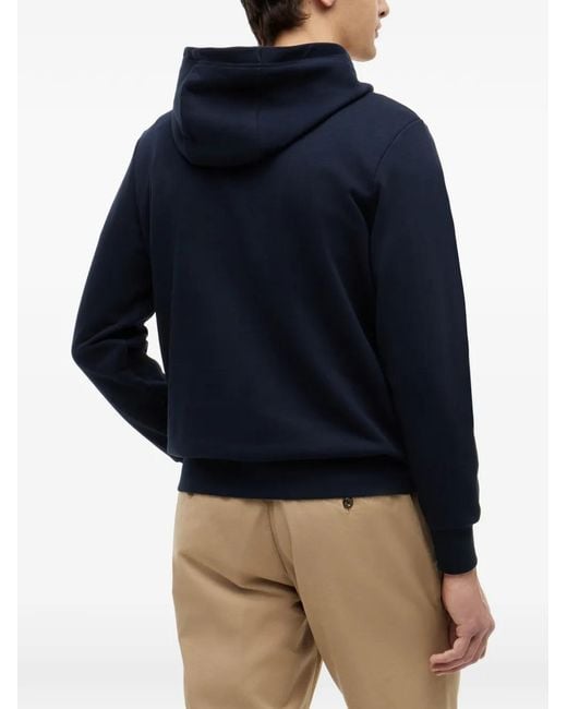 Tommy Hilfiger Blue Logo-Print Drawstring Hoodie for men