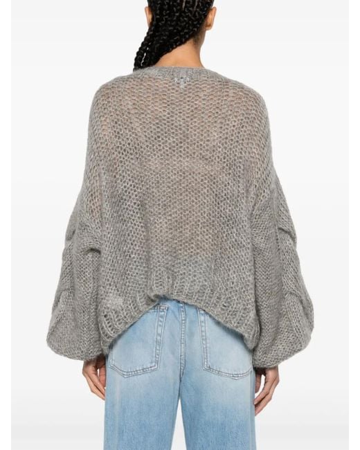 Loewe オープンニット セーター Gray