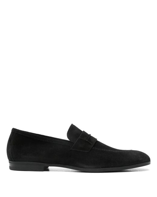 Tom Ford Black Penny-Strap Suede Loafers for men
