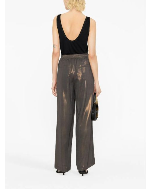 Brunello Cucinelli Gray Wide-Leg Trousers
