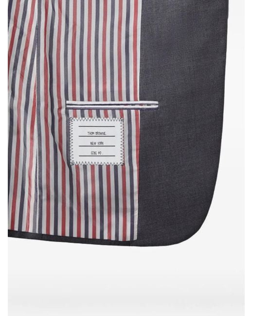 Thom Browne Blue Pleated Wool Jacket
