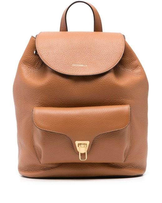 Coccinelle Brown Beat Leather Backpack