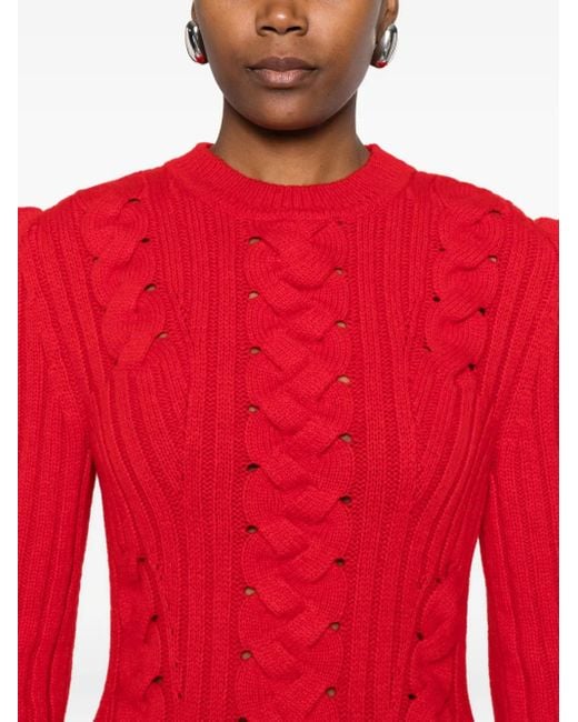 Alexander McQueen ケーブルニット ミニドレス Red